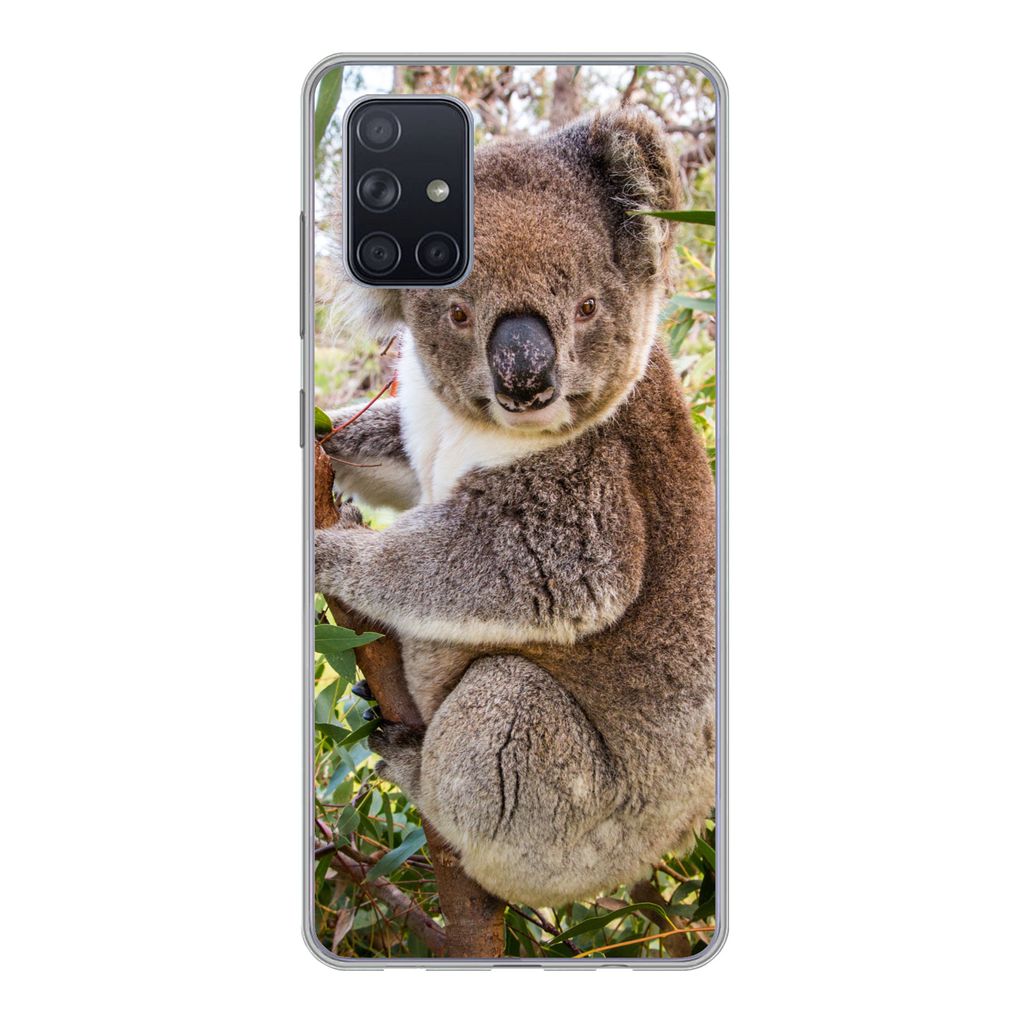MuchoWow Handyhülle Schutzhülle Hülle für Samsung Galaxy A51 Koala - Baum - Blätter - Kinder - Jungen - Mädchen Silikon Softcase Handy Hül...