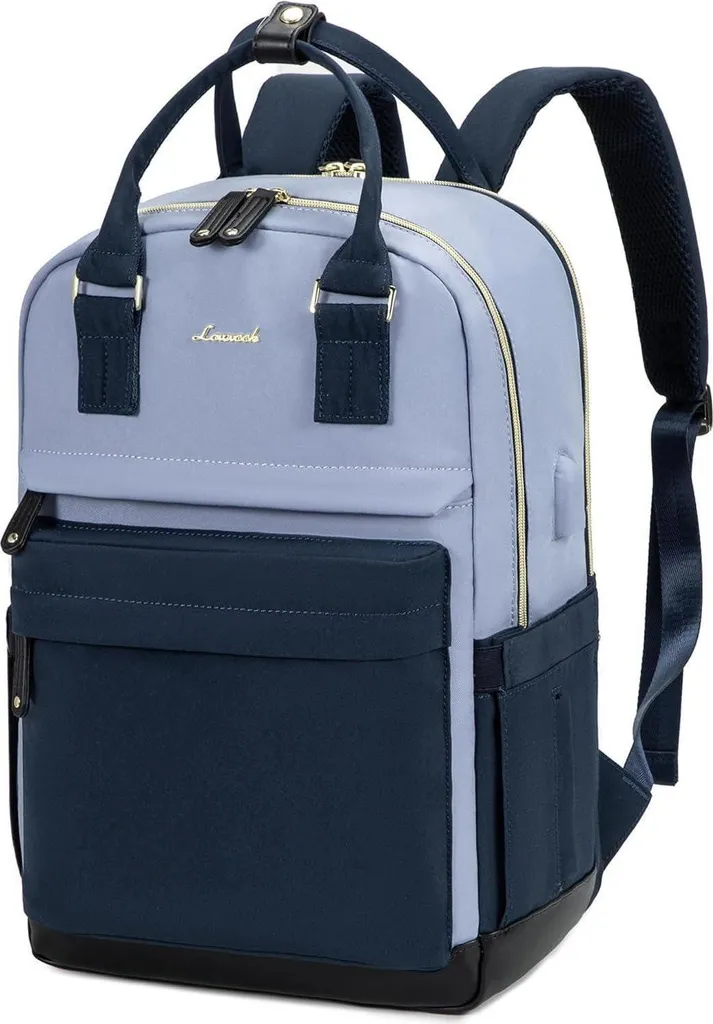LOVEVOOK Sac à dos Ordinateur 15,6 Pouces Imperméable Bleu pour Femme Homme