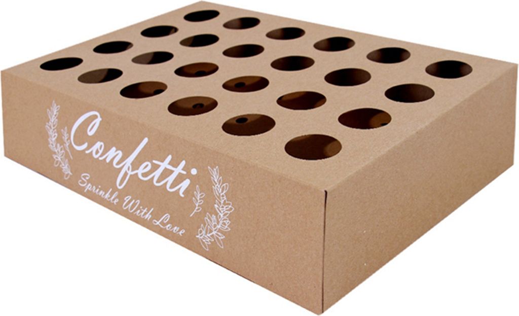 1 Set Confetti -Tablett 24 Löcher einfach zu installieren umweltfreundliche wiederverwendbare Mehrzweck -Hochzeitsdekoration Kraft Papier Blütenb...