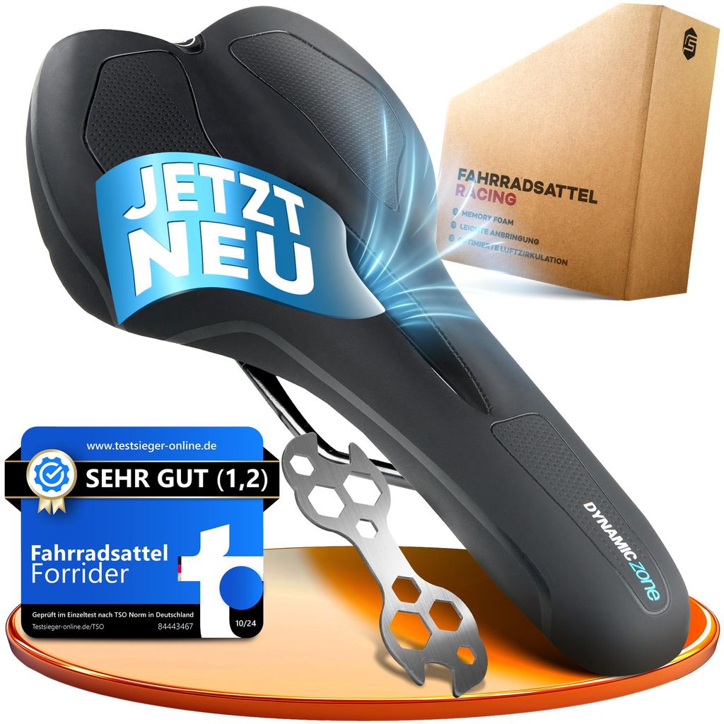 Forrider Fahrradsattel Ergonomisch, Memory Foam für maximalen Fahrkomfort Modell 2025 Fahrrad Sattel für Damen & Herren Racing