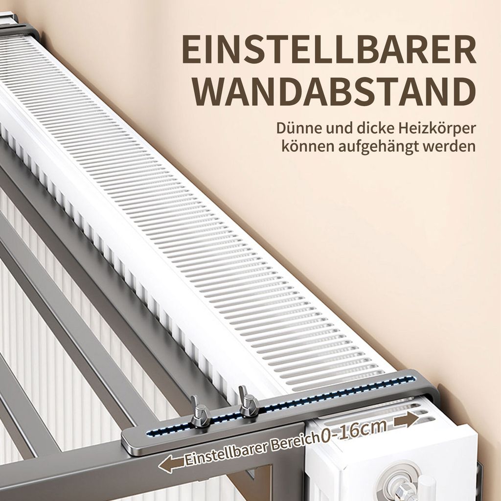 Heizkörper-Wäschetrockner – 45 Cm, Weiß, Aus Eisen, Mit Rückstandsfreien Clips, Abgerundete Ecken – Für Handtücher, Schuhe, Als Ablage über Der Heizung