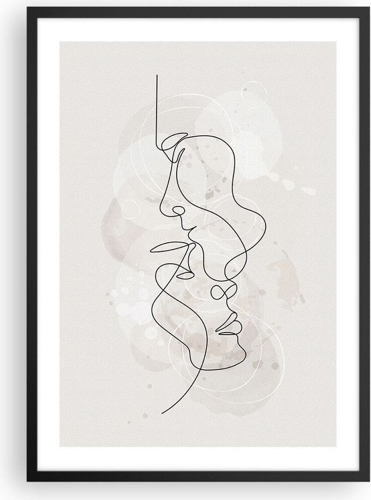 Gerahmtes Poster - Schwarzer Rahmen - Einzeilig Mann Frau - 50x70 cm - Wand Bild - Wanddeko - Wandbilder - Kunstposter - Wandposter - Bilderrahmen ...