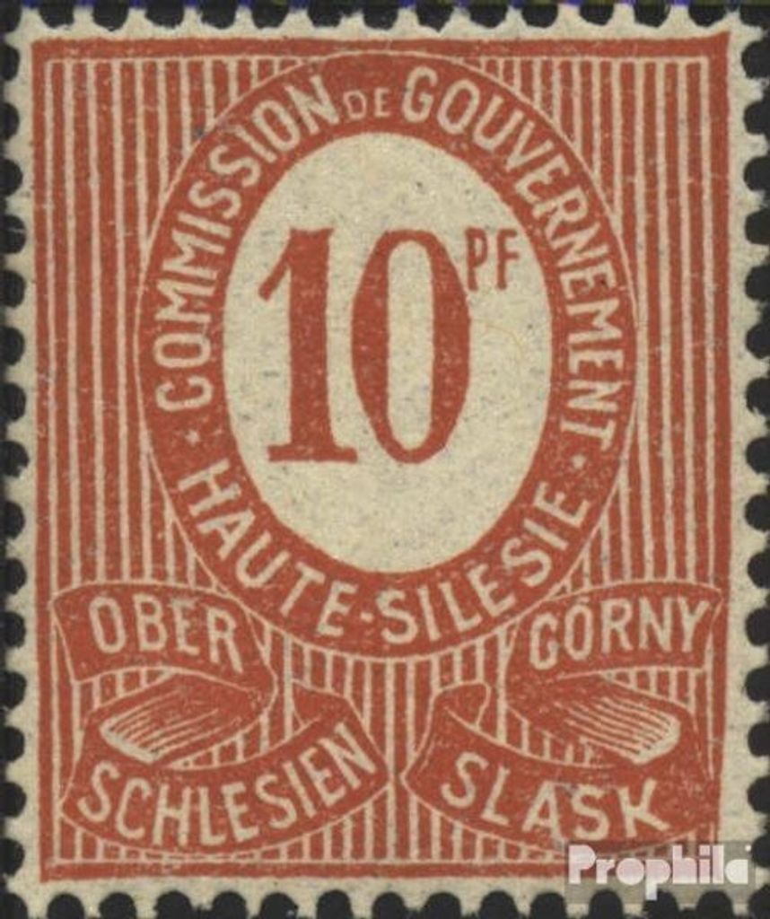 Briefmarken Oberschlesien 1920 Mi 4I schmale Umrandung gestempelt Ziffern