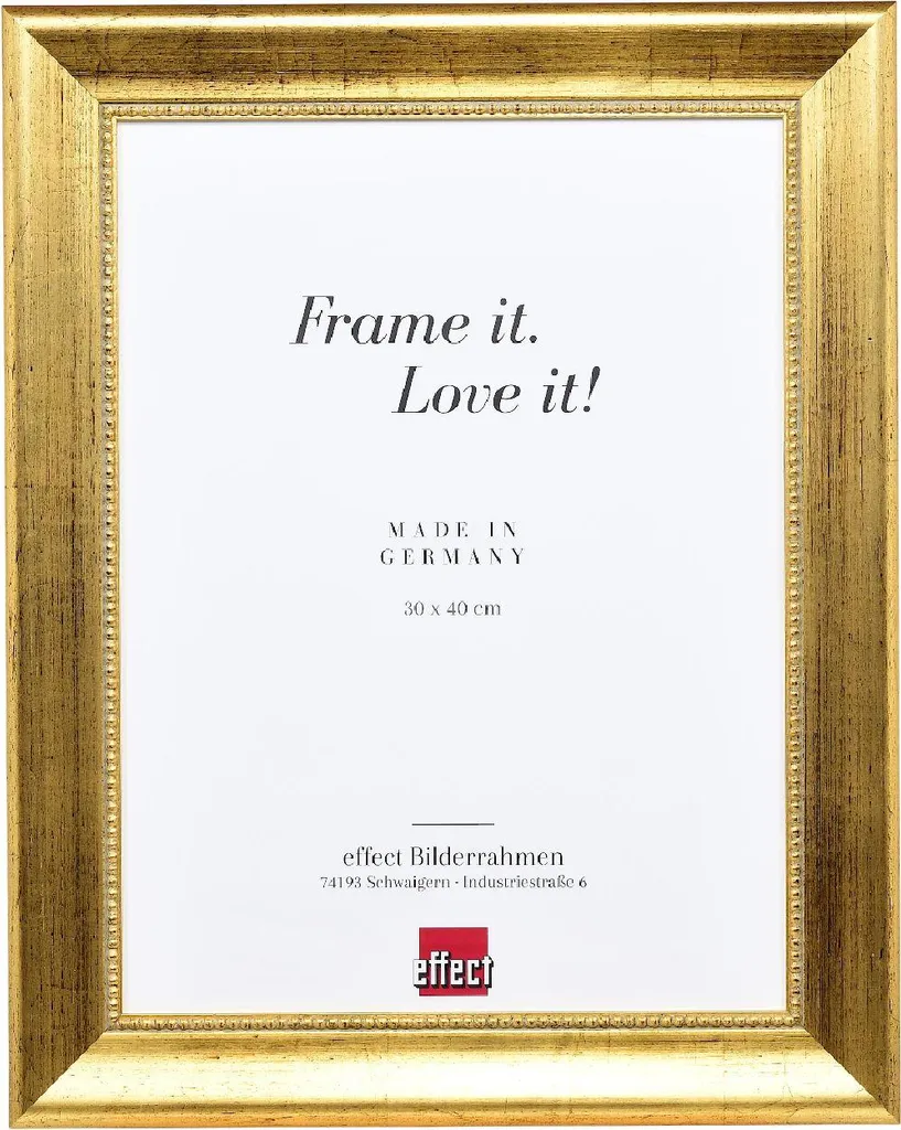 Cornice per foto in legno Profilo 95 oro 18x27 cm con vetro museale