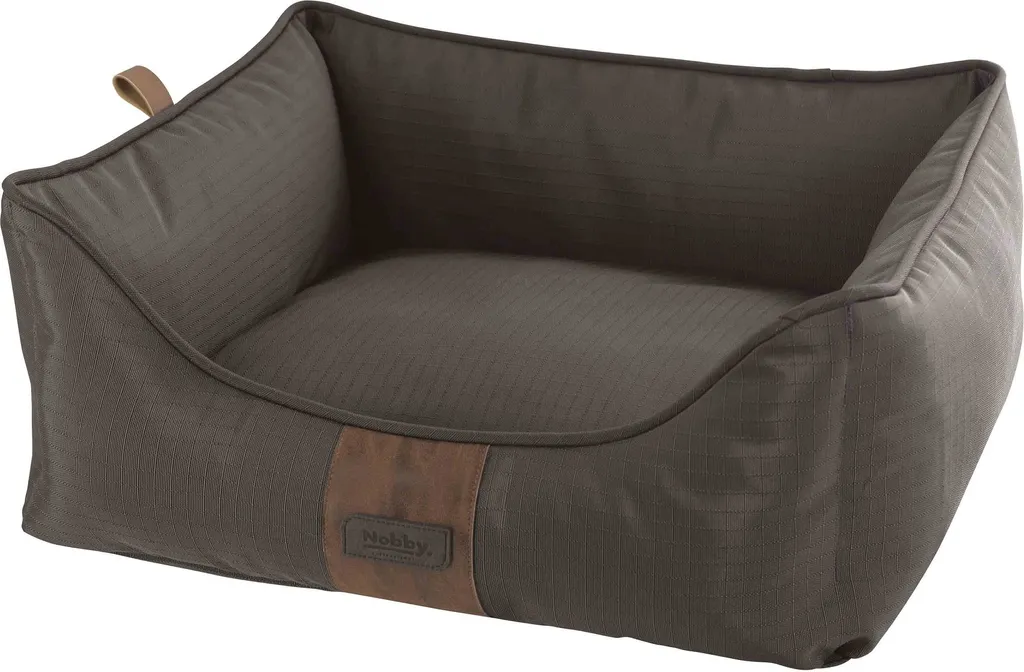 Panier pour Chien Carré Gris Nobby Zalo - Lit Rembourré 90 x 70 cm