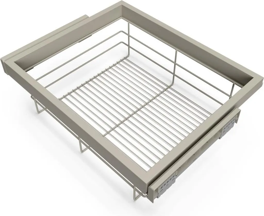 Aménagement de cuisine : Panier coulissant 600mm gris pierre réglable