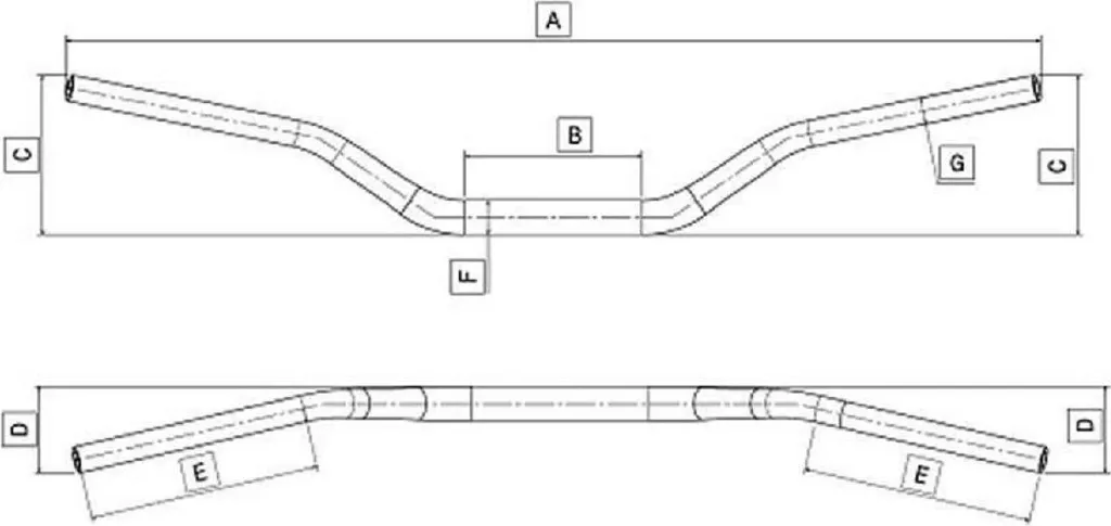Guidon Tommaselli HRN courbure basse en aluminium haute rigidité