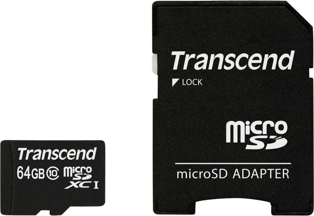Carte micro SD 64 Go Transcend Class 10 Premium avec adaptateur SD - 3