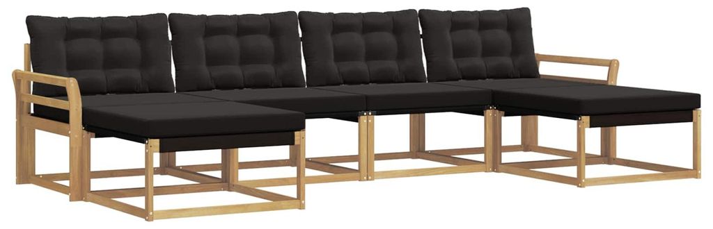 vidaXL Outdoor-Sofagarnitur mit Kissen 6 pcs Weiß und Schwarz