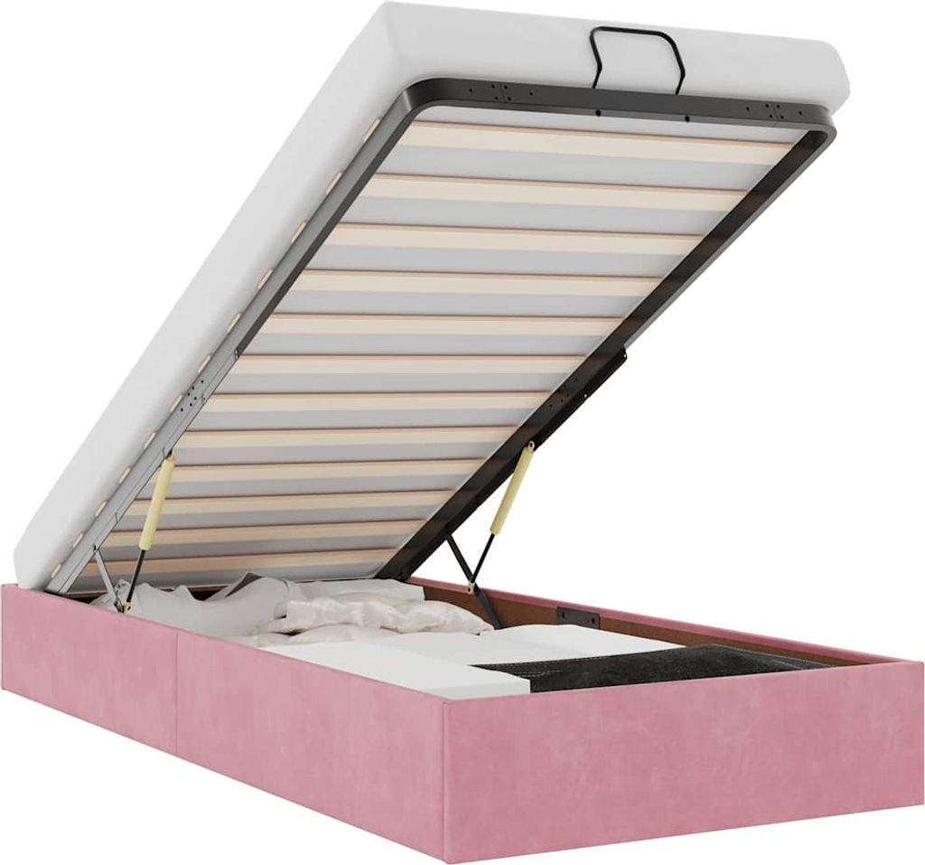 vidaXL Ottoman-Bett ohne Matratze Rosa 90x190 cm Samt