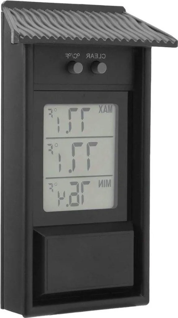 Thermomètre de jardin digital pour serre avec fixation par crochet