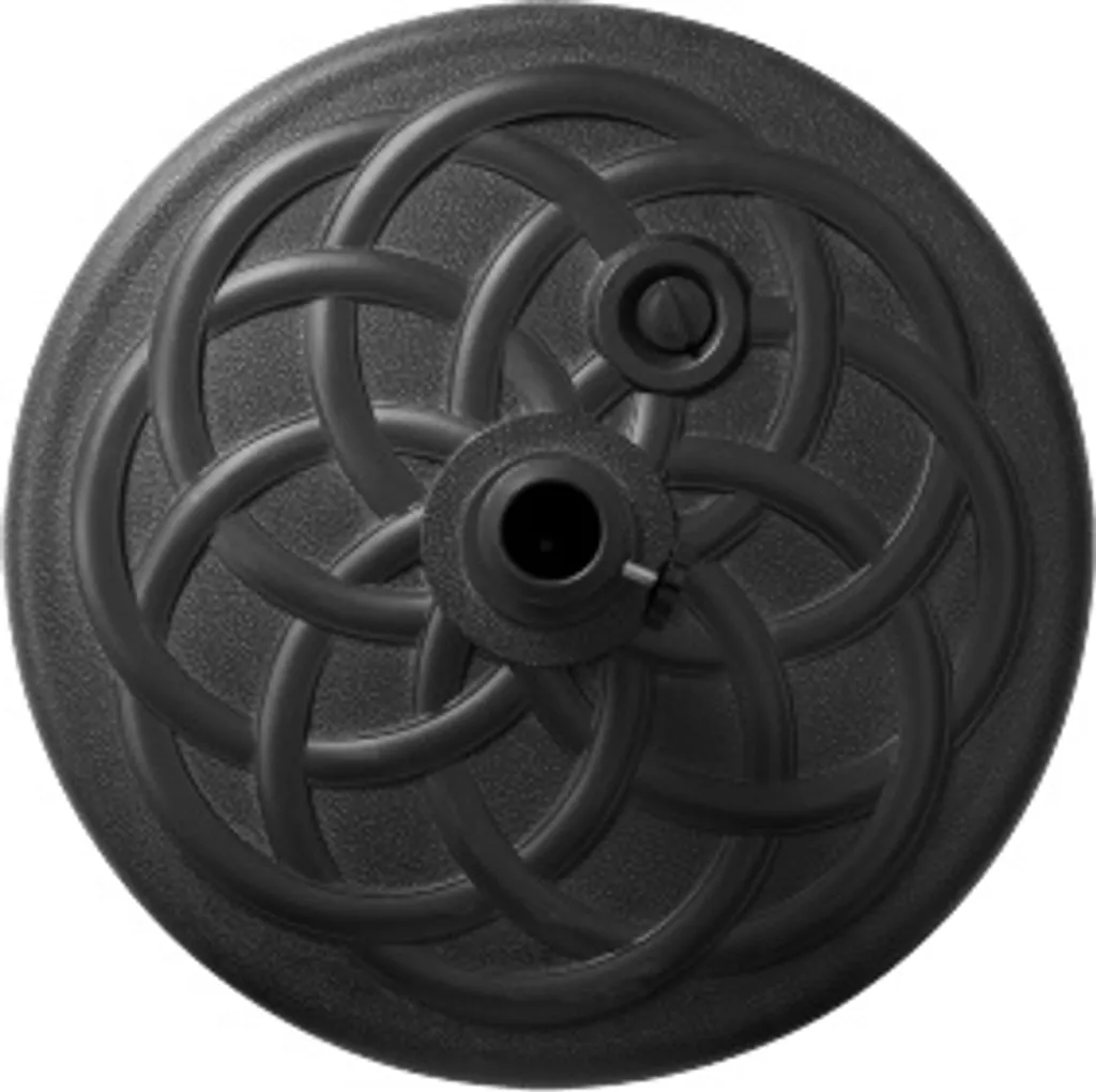 Base Per Ombrellone Rotonda In ABS – Riempibile Con Acqua O Sabbia, Capacità 18 Litri, Colore Nero, Per Giardino Spiaggia E Terrazzo