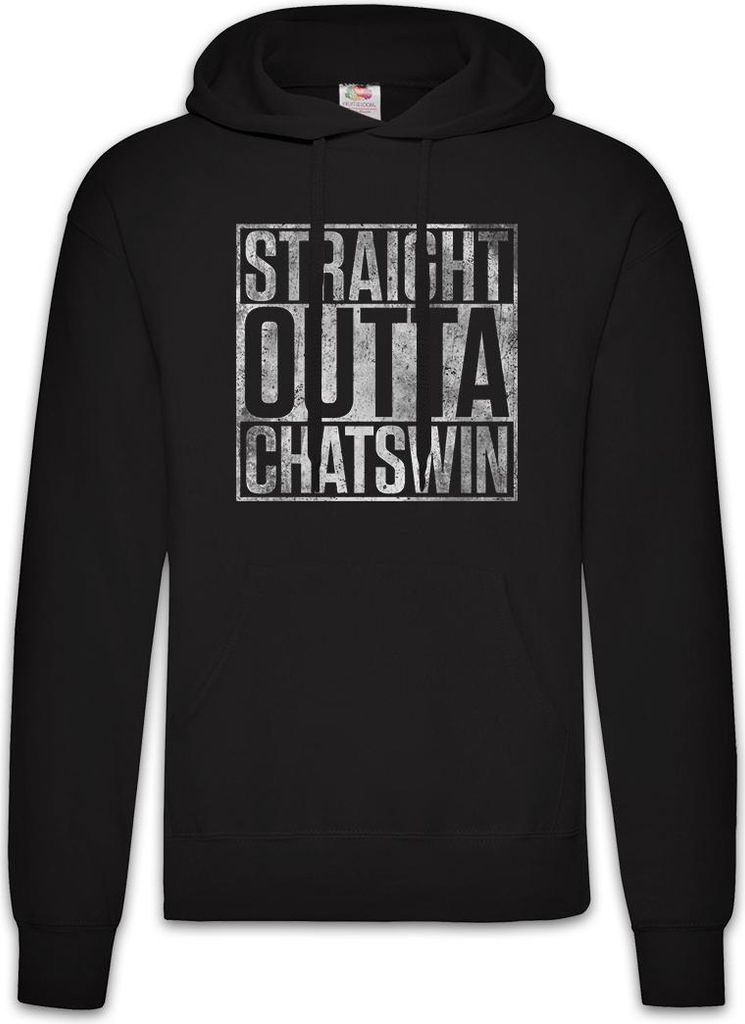 Urban Backwoods Straight Outta Chatswin, Herren Hoodie, Farbe: Schwarz, Größe: XL