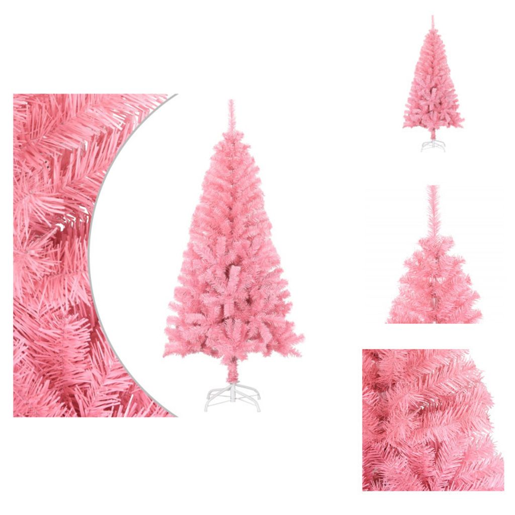 vidaXL Künstlicher Weihnachtsbaum mit Ständer Rosa 150 cm PVC - Weihnachtsbäume