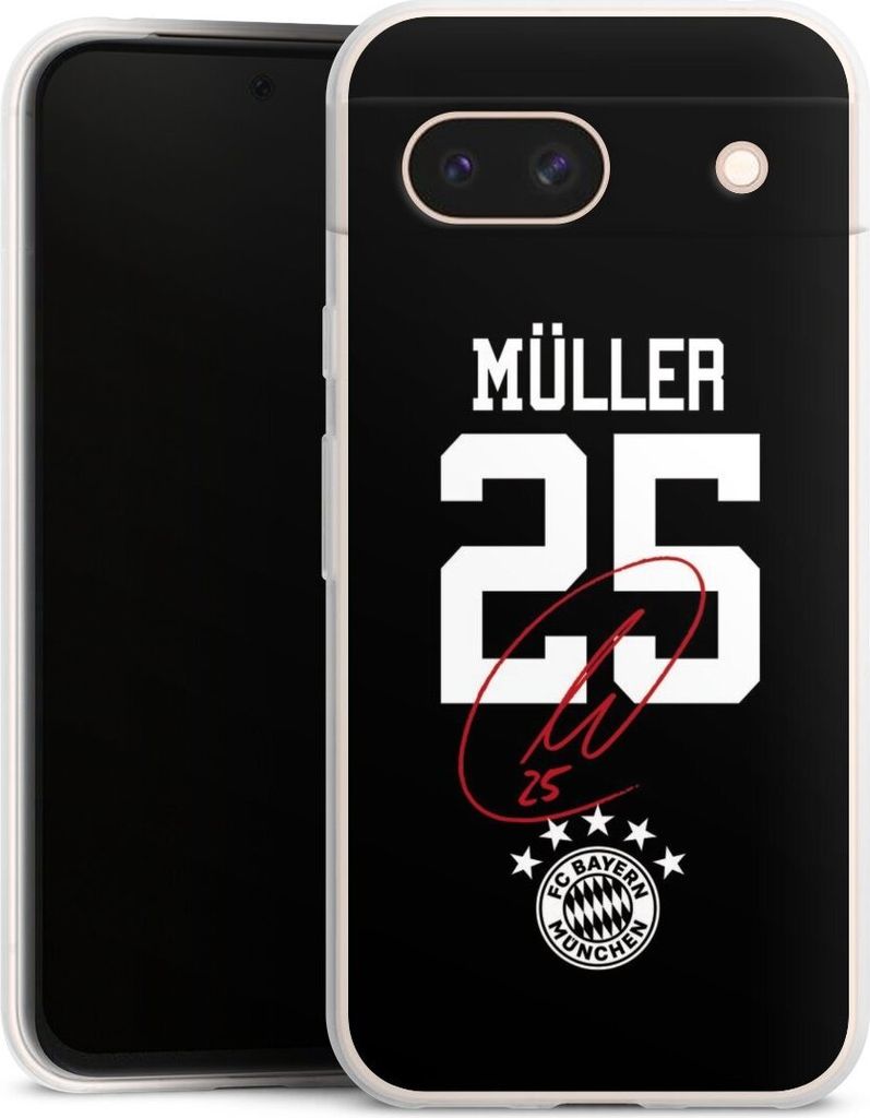 DeinDesign Slim Hülle für Google Pixel 8a Silikon Case Ultra Dünn Handyhülle FC Bayern München FCB Thomas Müller