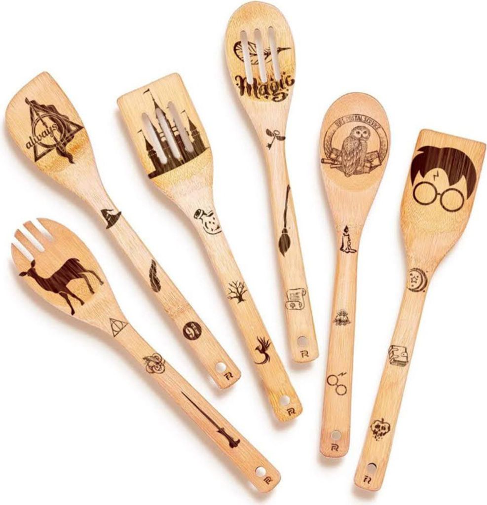 Riveira Holzlöffel Set 6-teilig Küchenutensilien Antihaft Spatel Geschenk für Kochliebhaber