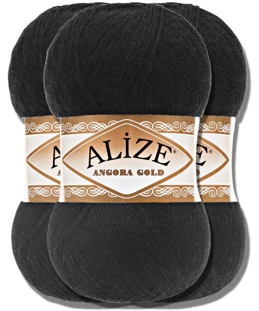 Alize 3x 100g Angora Gold Wolle, Uni, Häkeln, Stricken (60)