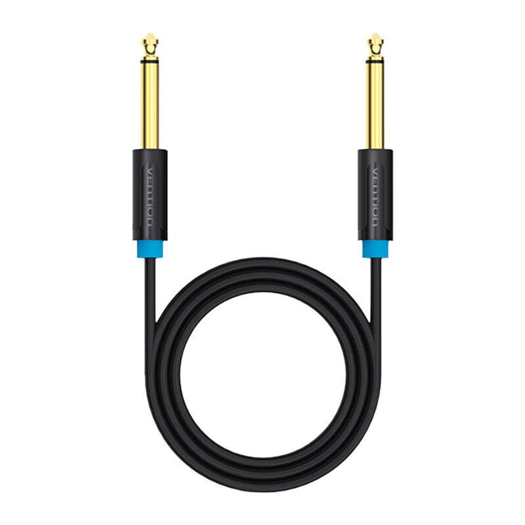 Vention BAABH Audiokabel, 6,35 mm TS, Stecker auf Stecker, 2 m, schwarz