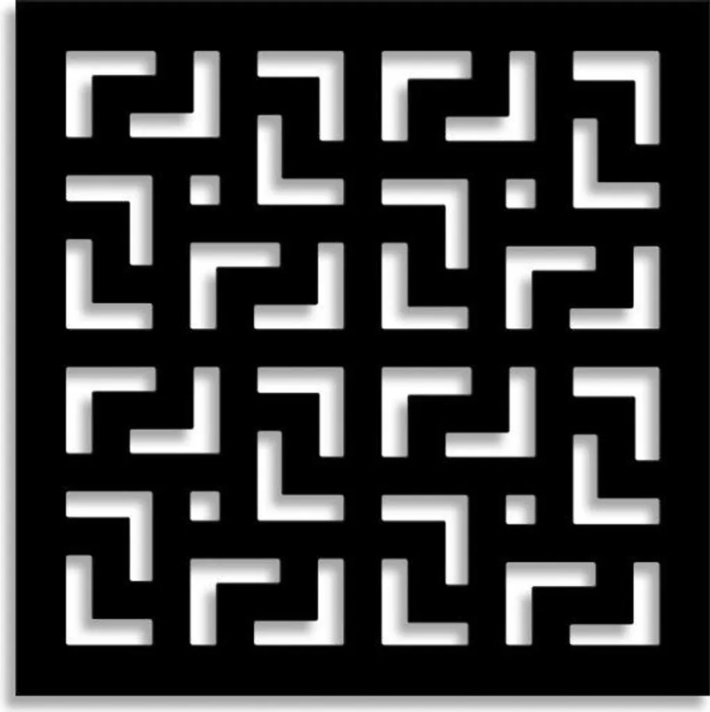 LABYRINTH L Pannello PVC Traforato Nero 73x73 cm | Divisorio Design