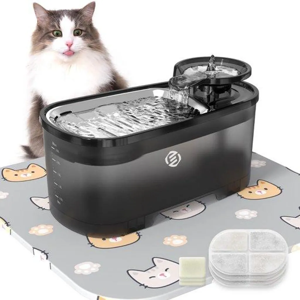 Fontaine à eau pour chats automatique avec système de filtration 2L