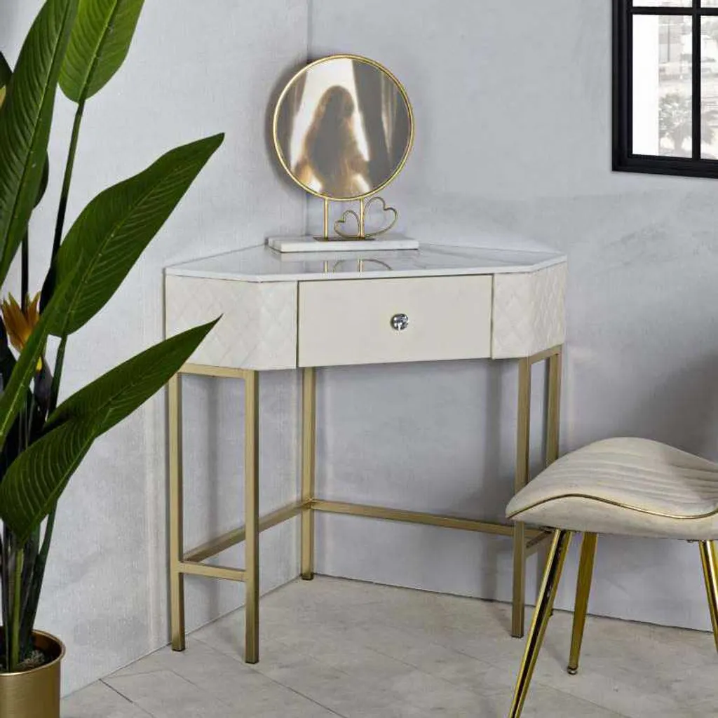 FURNLUX Table Console Sharon Blanche 85cm - Console de Design Moderne - 13