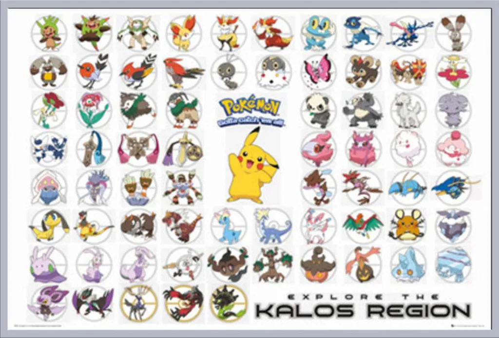 Décoration Murale Pokémon Kalos : Poster Encadré Argent Shinsuke 61x91cm