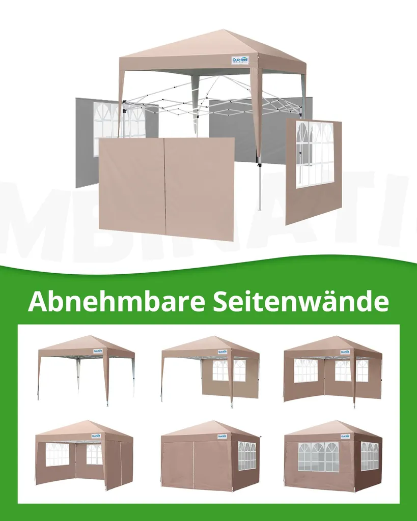 Pavillon pliable 3x3 stable et imperméable : la solution contre le vent - 5