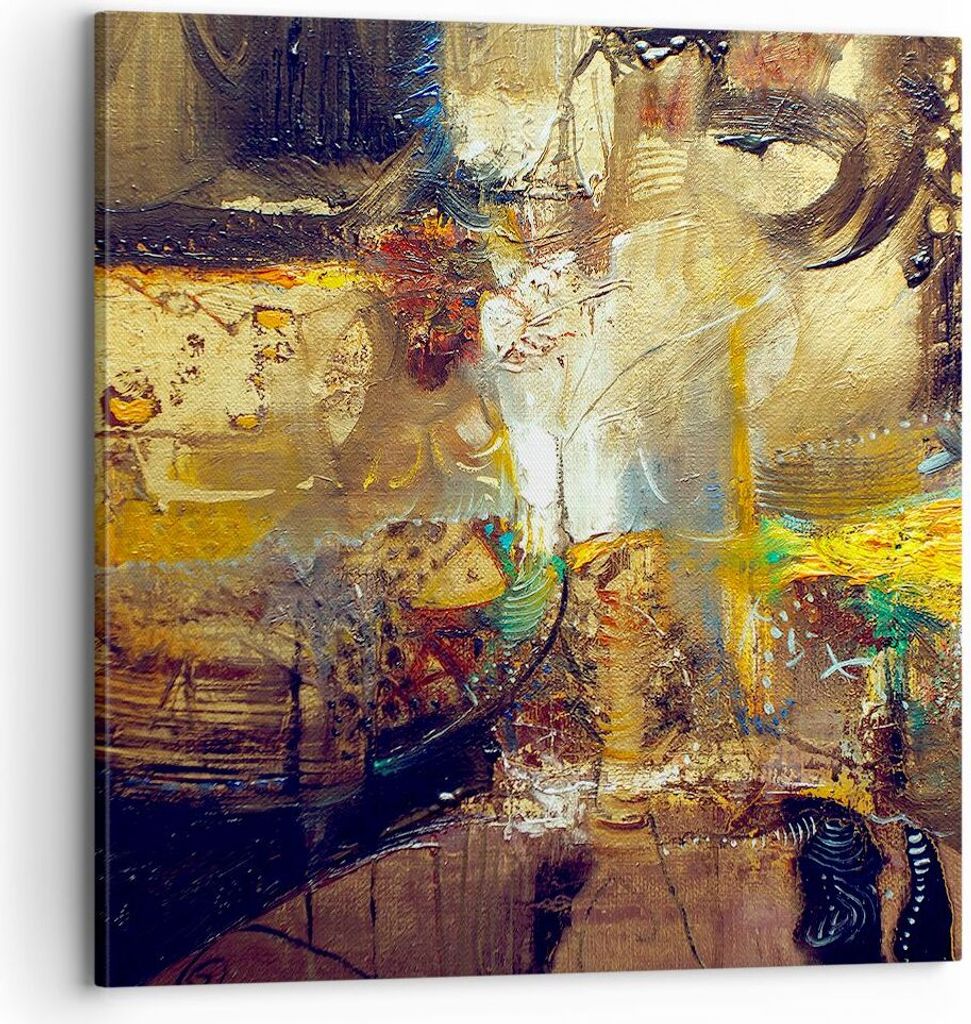 Bild auf Leinwand - Leinwandbild - Abstraktion modern - 70x70cm - Wand Bild - Wanddeko - Wandbilder - Leinwanddruck - Bilder - Kunstdruck - Wanddek...