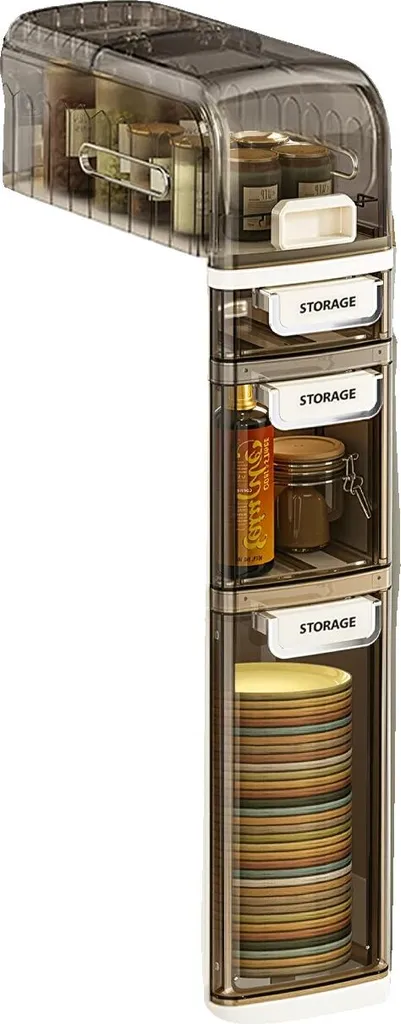 Armoire de rangement étroite 18 x 41 x 78 cm en résine avec 4 niveaux