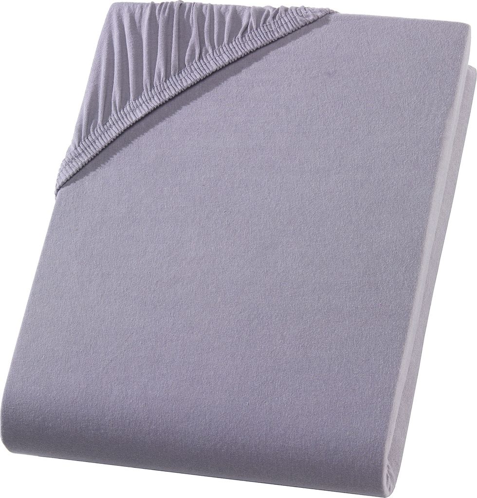 Spannbettlaken 180x200 cm - 200x220 cm - Grau - Jersey Wasserbett Boxspringbett Übergröße