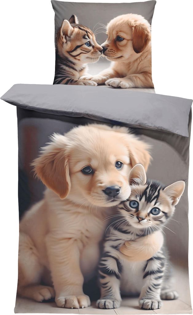 Winter Biber Bettwäsche 135x200 cm Hunde Katzen Kätzchen Welpe Flanell Baumwolle