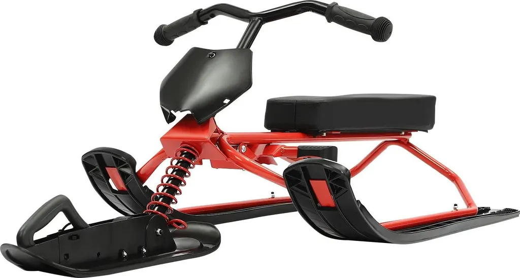 Snowracer Luge Bobsleigh Orientable Rouge - Montage Facile 5-18 Ans