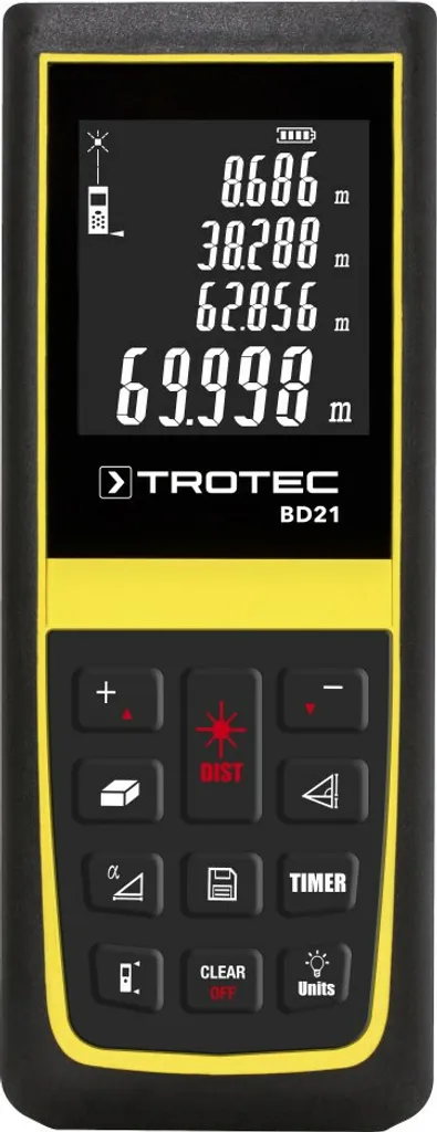 Trotec BD21 Télémètre laser 70m | Distancemètre précis +-2mm