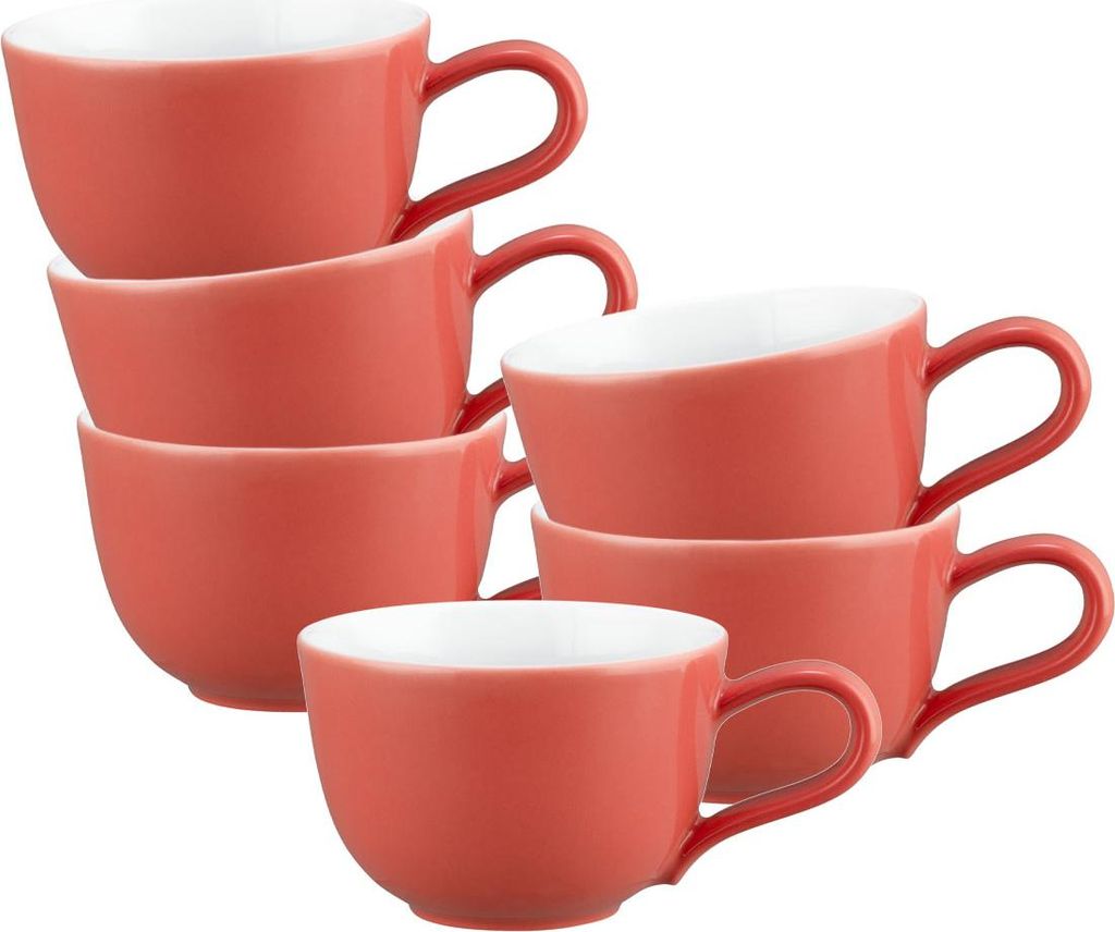 Seltmann Weiden Liberty Pure Colors Espressotasse 90 ml 6er Set - Flamingo Red