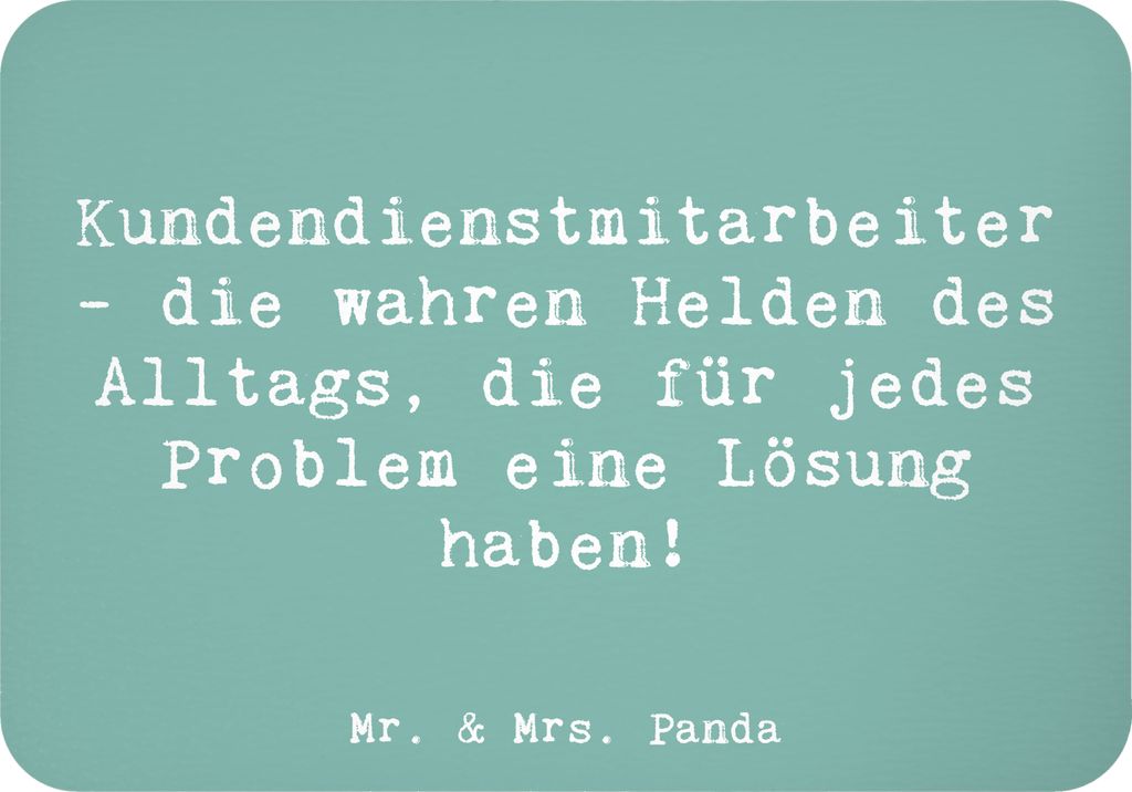 Mr. & Mrs. Panda magnet Spruch Kundendienstmitarbeiter Helden - Meeresbrise - Geschenk, Geschenkidee, Aufmerksamkeit, haftmagnet, Engagement, Hilfe...