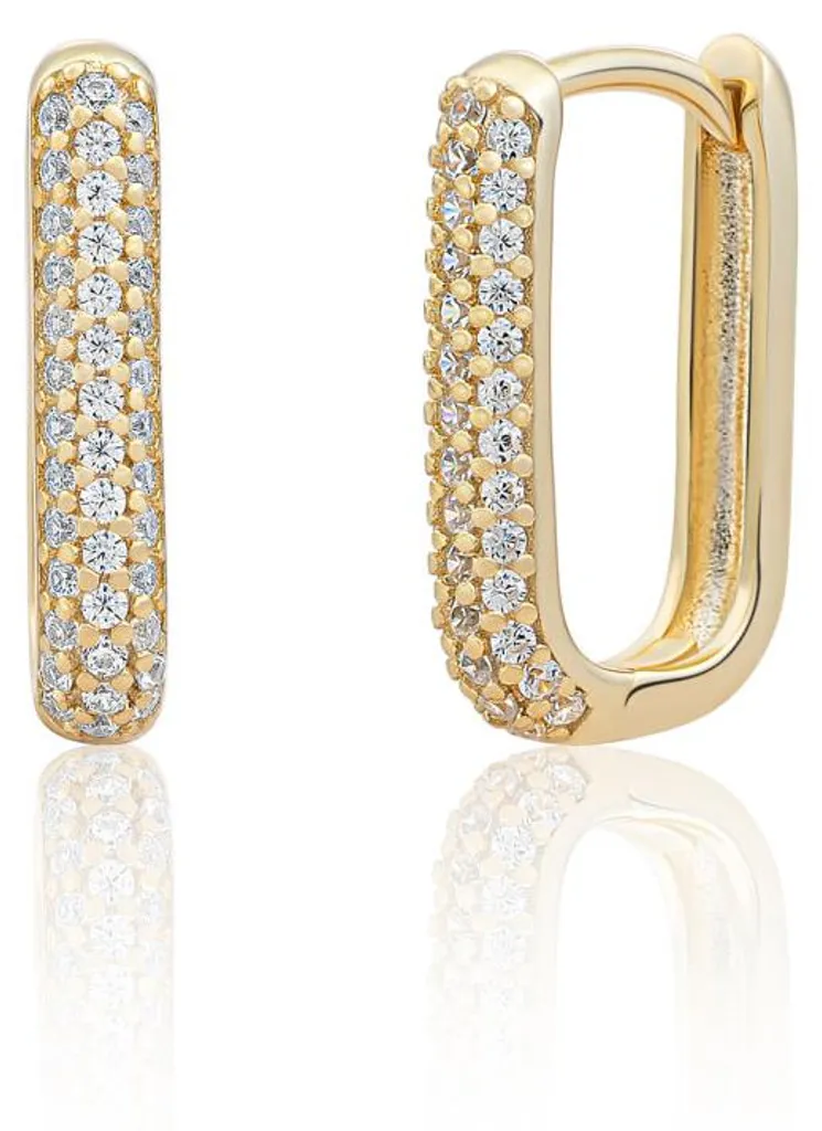 Boucles d'oreilles anti-allergies goutte plaquées or et zircone