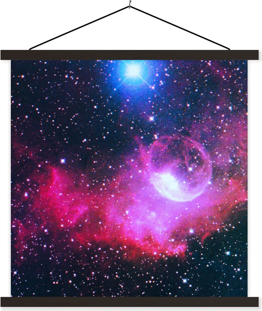 MuchoWow Textilposter Universum - Planeten - Rosa - Jungen - Mädchen - Kinder 40x40 cm mit schwarzem Rahmen - Fotos