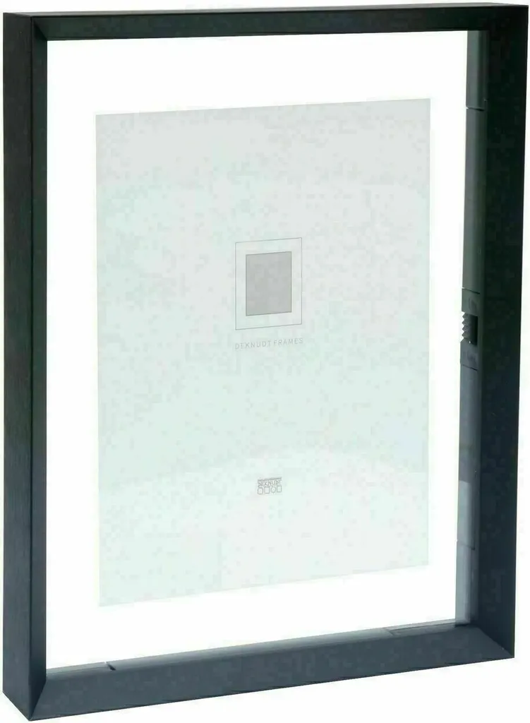 Cornice Deknudt S028K2 Effetto Sospensione Vetro Alluminio Nero 15x20