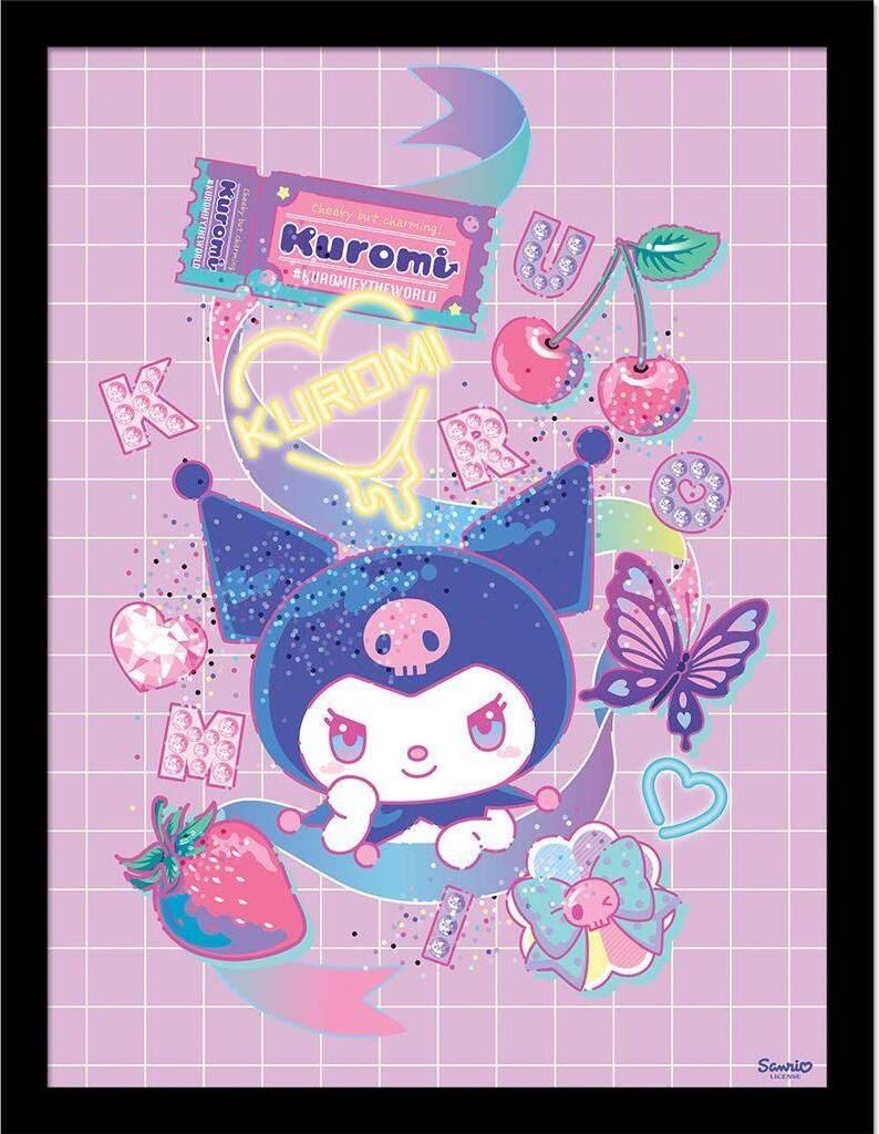 Kuromi - Gerahmtes Poster "Mood" PM11583 (40 cm x 30 cm) (Bunt)