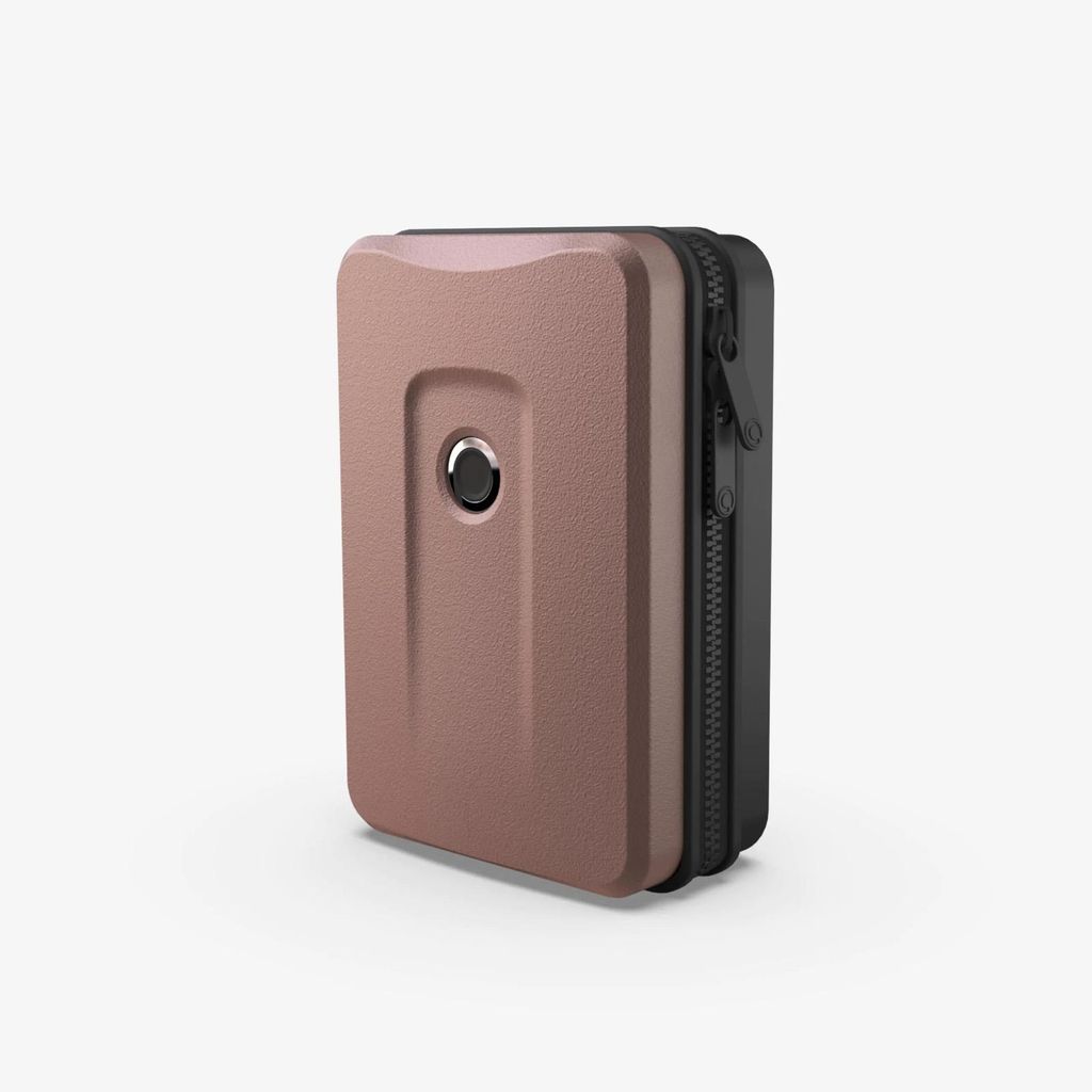 Plevo Reiseetui Hardcase Pink Kofferform 18 x 24 x 9 cm Herren Damen Kosmetiktasche Kulturtasche