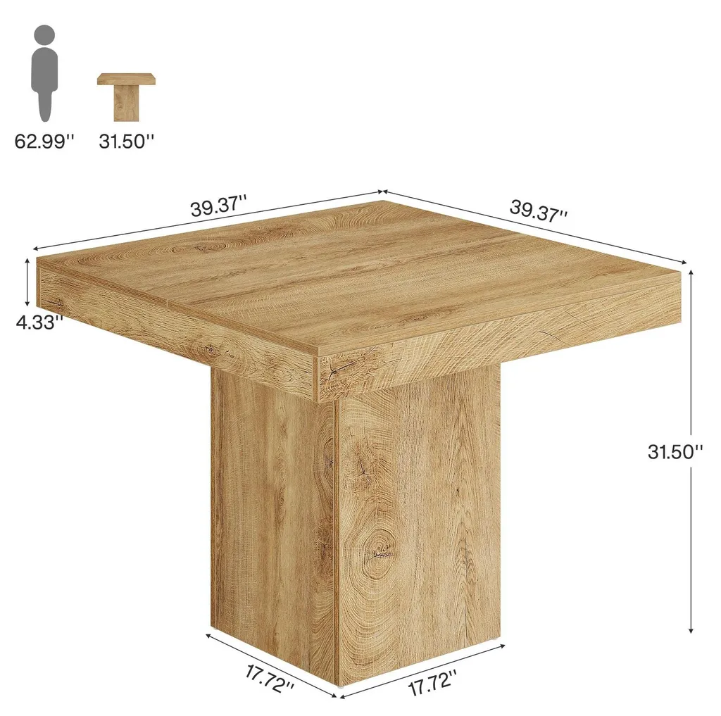 Table de cuisine carrée gain de place pour 4 personnes HOGA-F2241