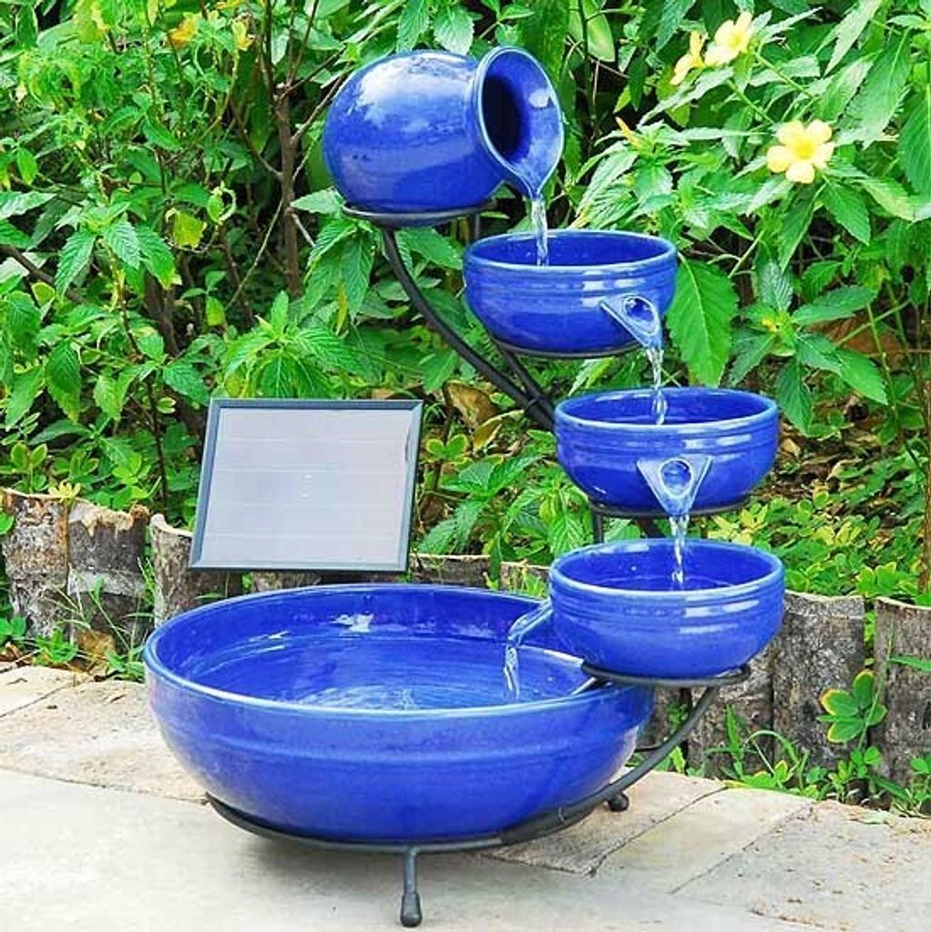 Smart Garden Kaskadenbrunnen Keramik blau Produktbild 