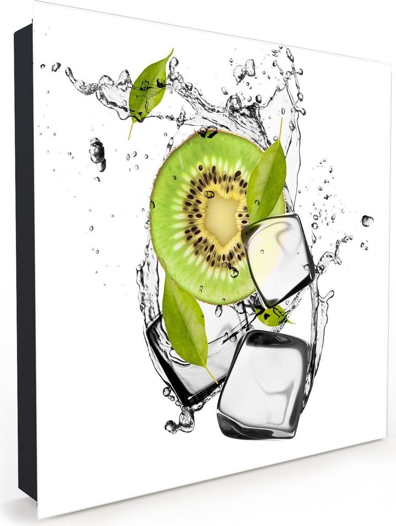 Nachbildung-Schlüsselkasten, Magnetpinnwand und Memoboard mit Glasfront Motiv Kiwi auf Eis