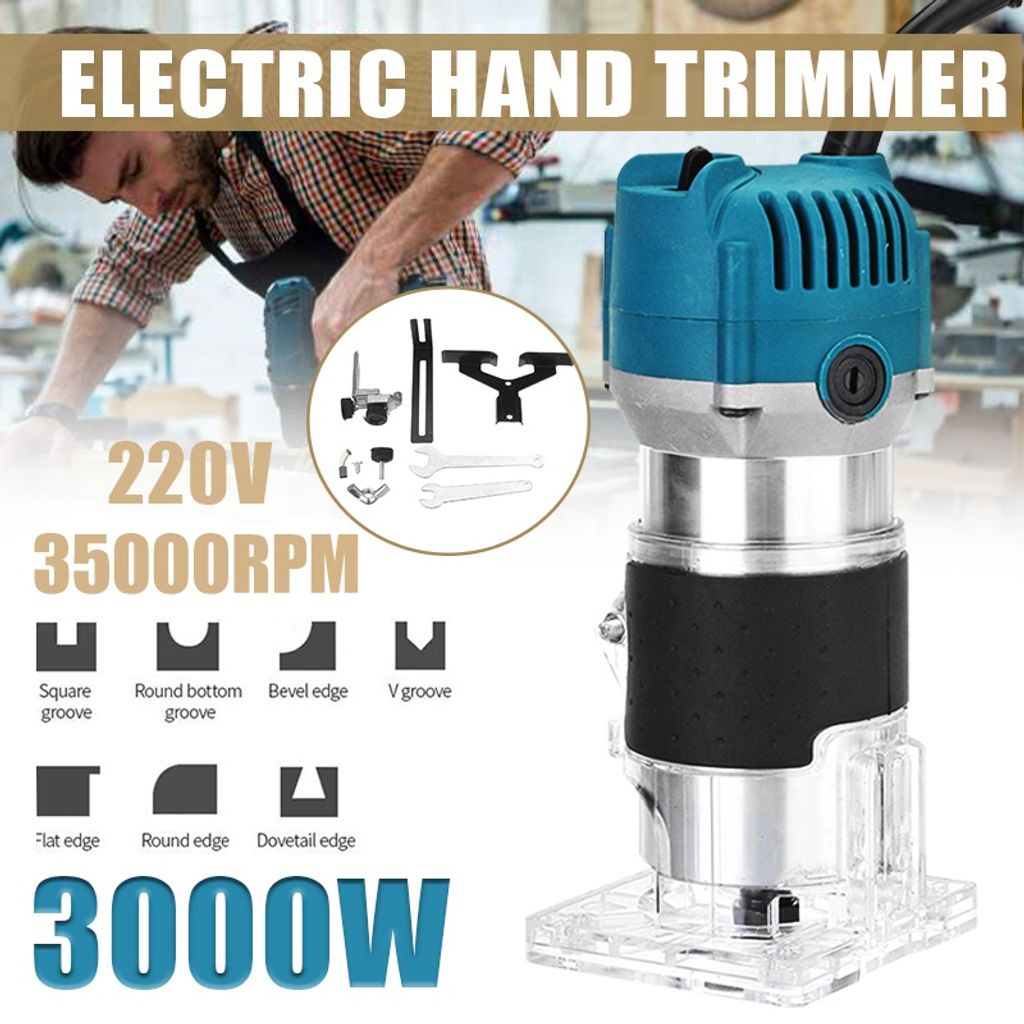 800W 1/4'' Elektrik Oberfräse Einhandfräse Hand trimmer Router Holz Fräsmaschine 
