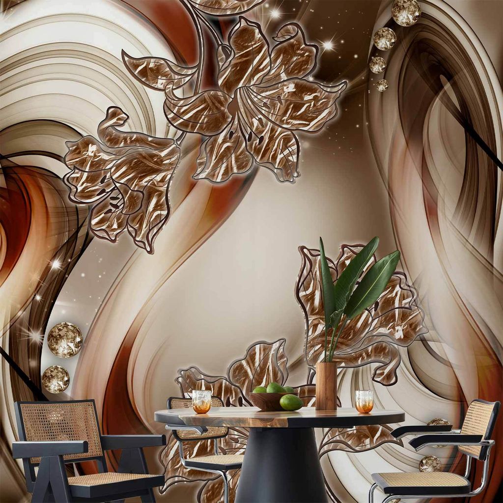 Vlies Fototapete - Brown Symphony 350x256 cm Abstrakt a-A-0236-a-b