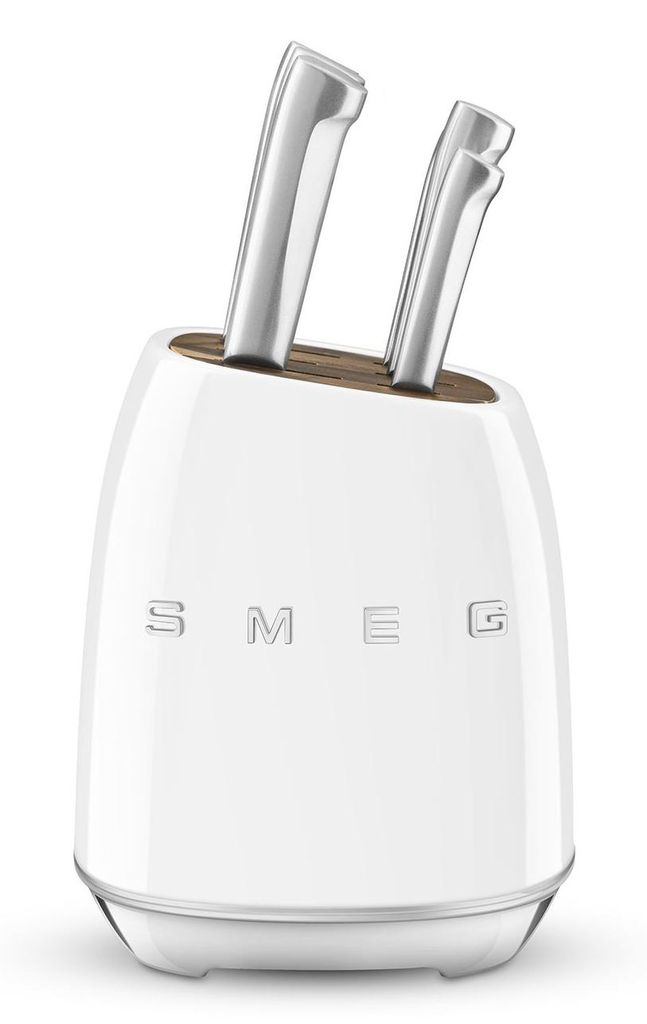 Smeg KBSF02WH, Blok do noży z otworami, Stal nierdzewna, Zdjęcie produktu 
