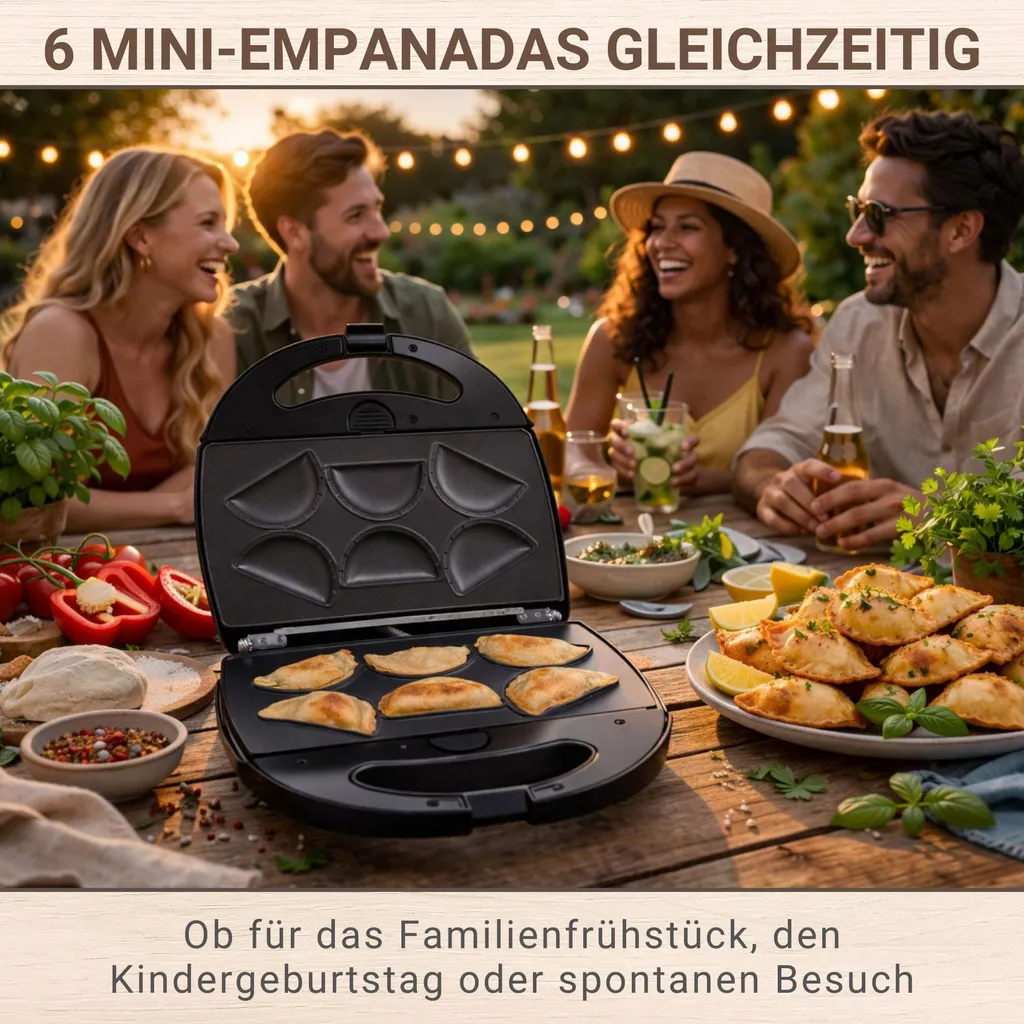 Appareil Mini-Empanada Maker Idéal pour Apéritifs et Soirées Tapas - 6