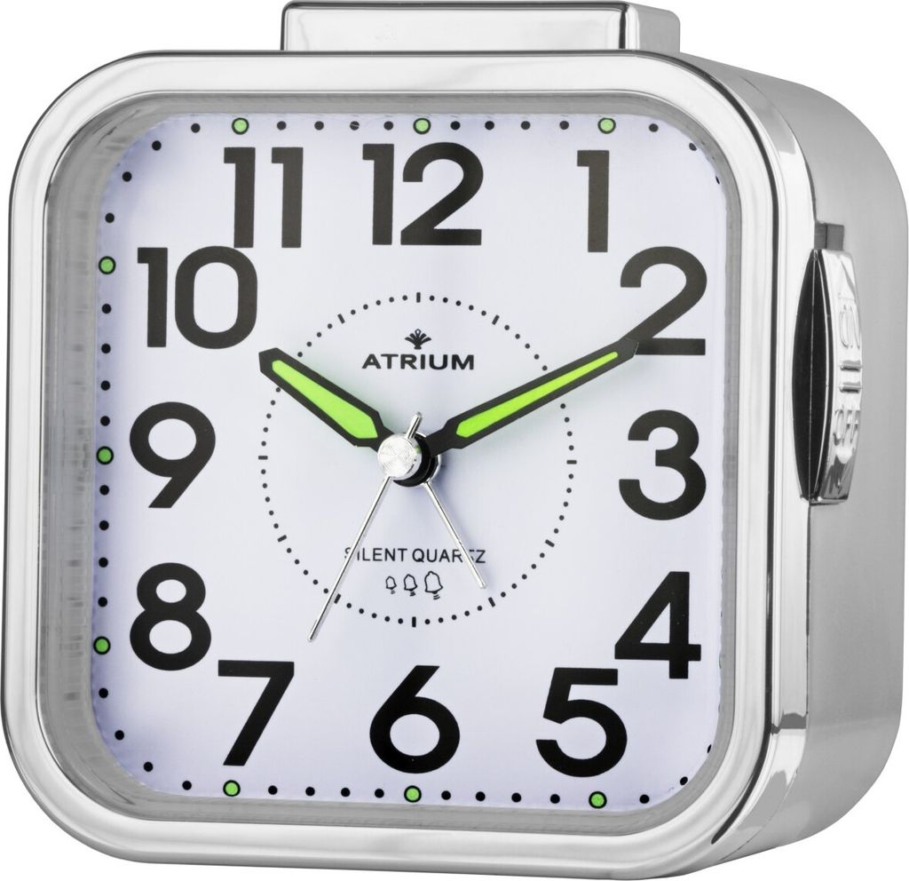 ATRIUM Réveil analogique à quartz pour seniors argenté Image du produit 