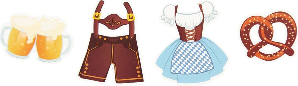 XXL-Konfetti Set Oktoberfest – 51 Stück, Bunt Bedruckt, Ca. 3-4,5 Cm Groß, Für Partys & Deko
