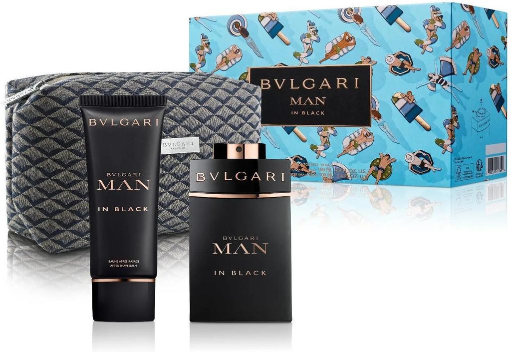 Bvlgari Man in Black Eau de Parfum 100 ml und After Shave Balsam 100 ml mit Tasche